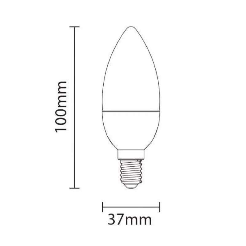 Ampoule LED E14 6W 220V C37 180° Dimmable – Image 2